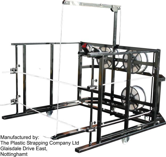 Horizontal Pallet Strapping Machine - three straps around a pallet all at once