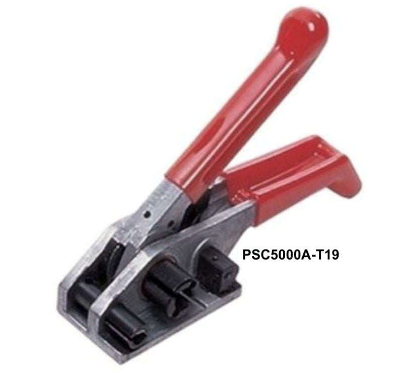 Heavy duty plastic strapping tensioner tightener