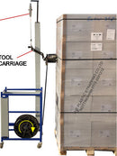 Battery plastic strapping tool support trolley