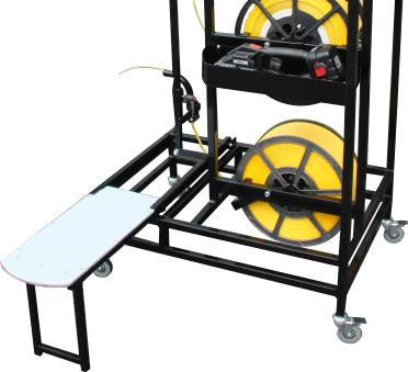 Strapping Trolley for applying horizontal plastic strapping